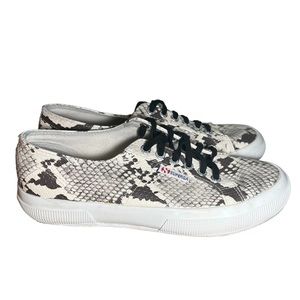 Snakeskin Print Superga Shoes, Size 8